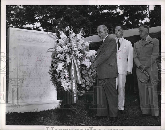 1950 Press Photo C Fotich, Yugoslav Amb to US, Art B Lane of US & Gen C Spaatz - Historic Images