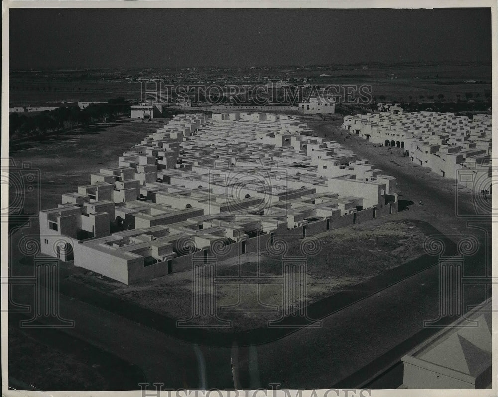 1952 Press Photo Aerial View of Completed Section of Casablanca Housing Project - Historic Images