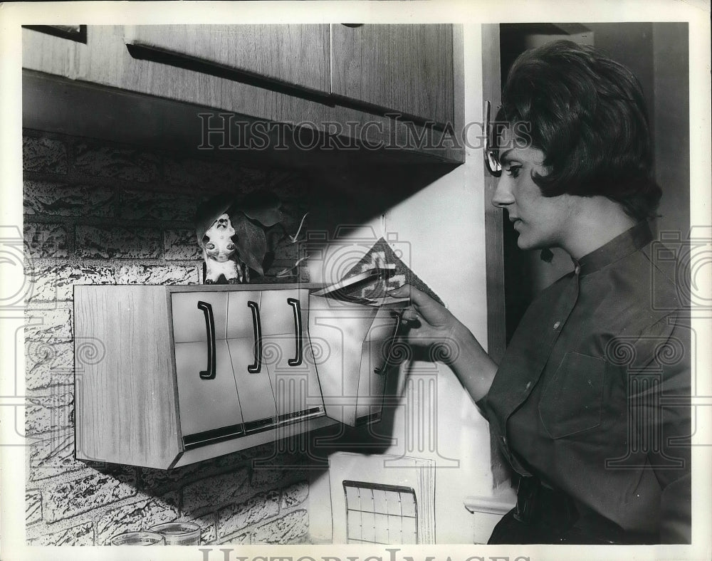 1962 Press Photo Canisters Bin in Kitchen for Model Home - nea83525 - Historic Images