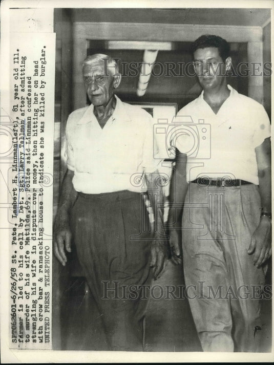 1958 Press Photo St Pete Lambert Linnman Sergeant Larry Tallman Murder - Historic Images