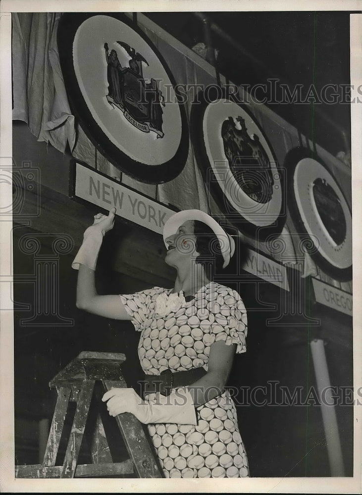 1936 Press Photo Ethell Ludwig New York Convention Hall Democrat National-Historic Images