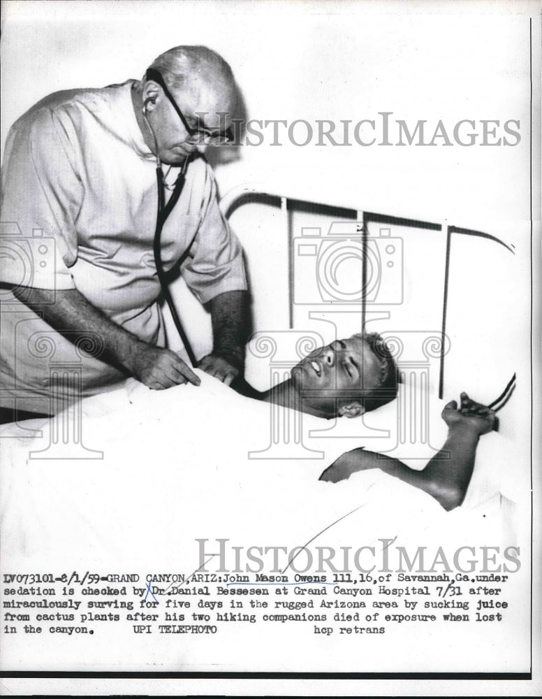 1959 John Mason Owens sedated at Ari. hosp. by Dr Daniel Bessesen - Historic Images