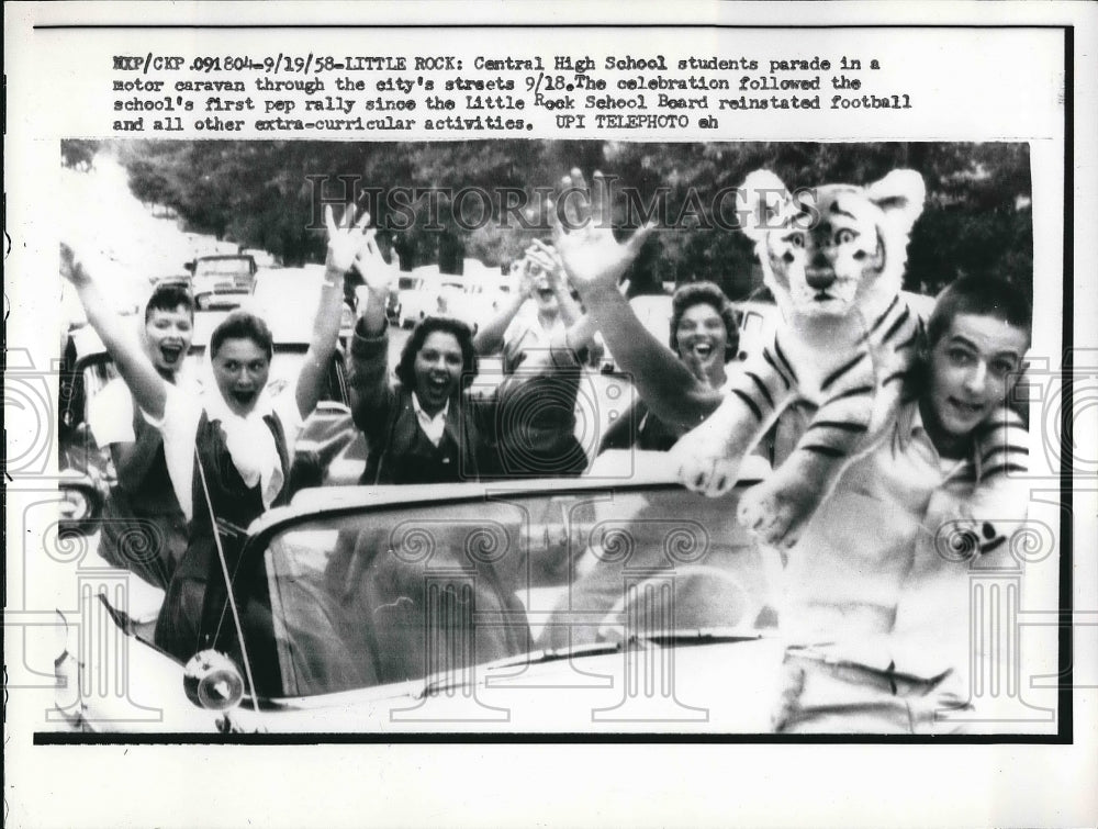 1958 Students of Central high school in a parade  - Historic Images