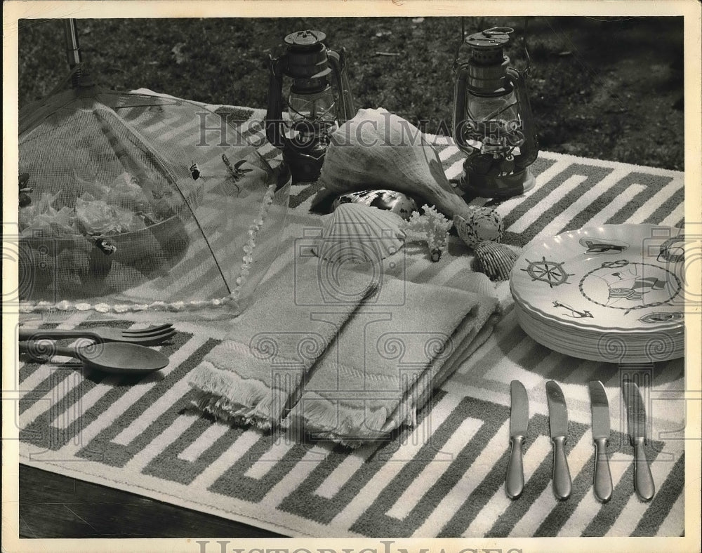 1959 A picnic set up on display  - Historic Images