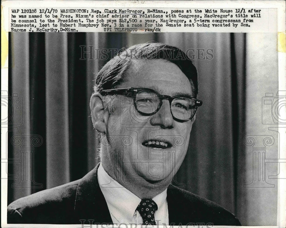 1970 Rep. of Clark McGregor at White House  - Historic Images