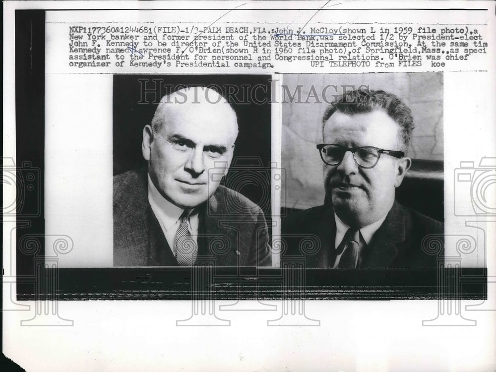 John J. McCloy &amp; Lawrence F. O&#39;Brien Director Of US Commission - Historic Images