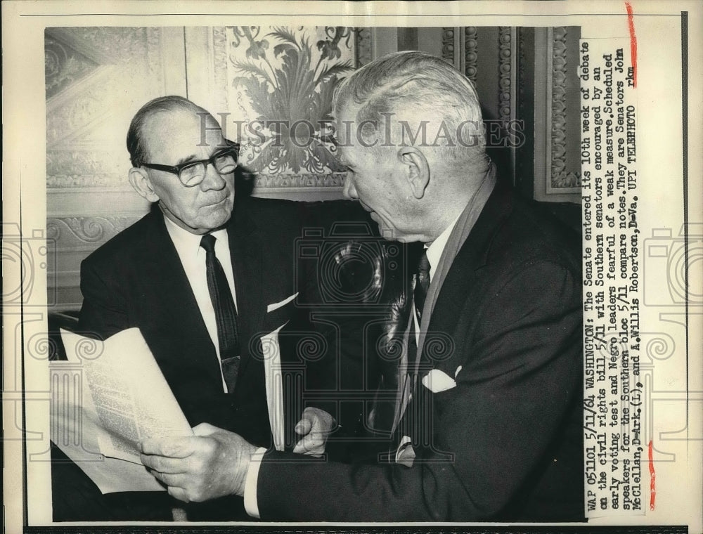 1964 Senators John McClellan and A. Willis Robertson  - Historic Images