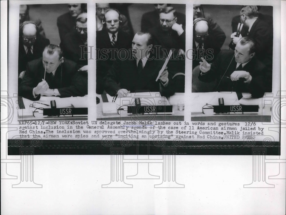 1954 UN Delegate Jacob Malik During General Assembly For Airmen - Historic Images