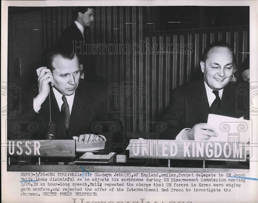 1952 Sir Gladwyn Jebb &amp; UN Delegate Jacob Malik In New York - Historic Images
