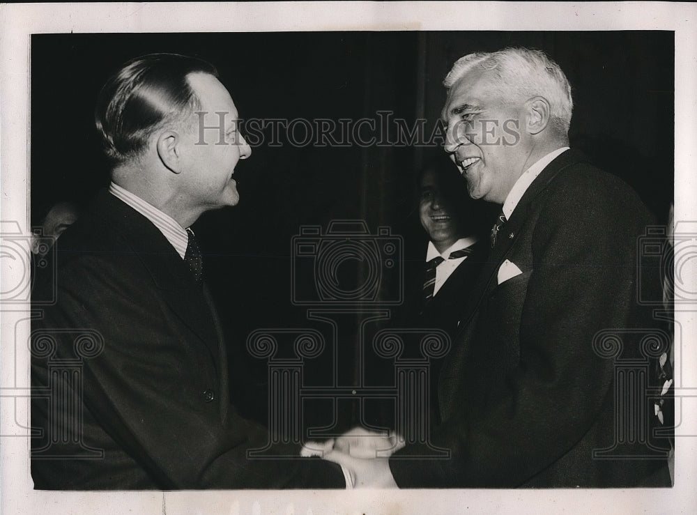 1938 Senator Josh Lee &amp; Paul V. McNutt In Washington D.C. - Historic Images