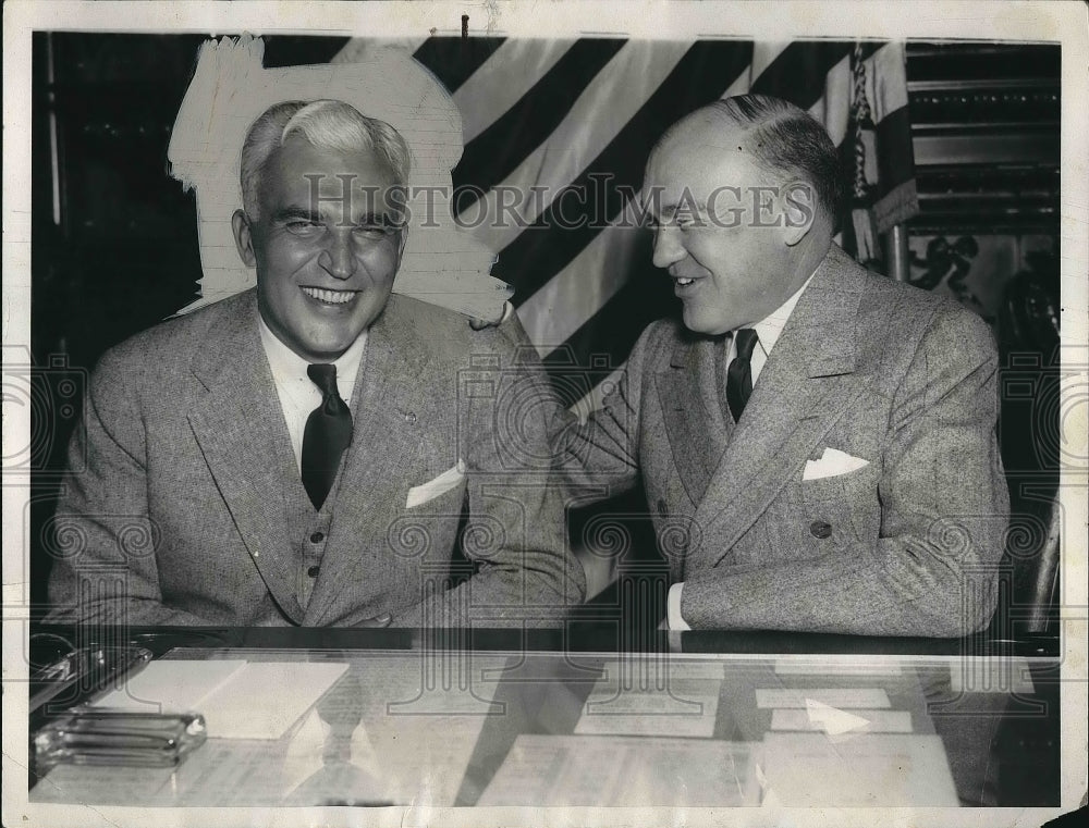 1938 High Commissioner Paul McNutt with Sec. of War Harry Woodring - Historic Images
