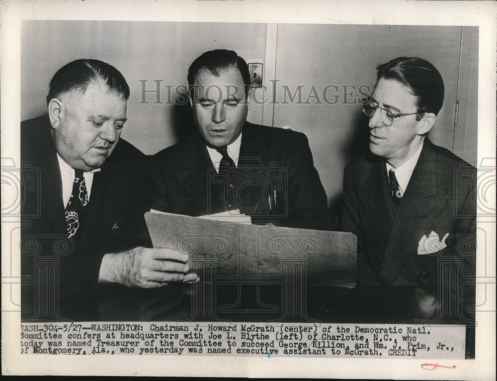 1948 Chairman Howard McGrath, Joe Blyth and Wm. J. Prim Jr. - Historic Images