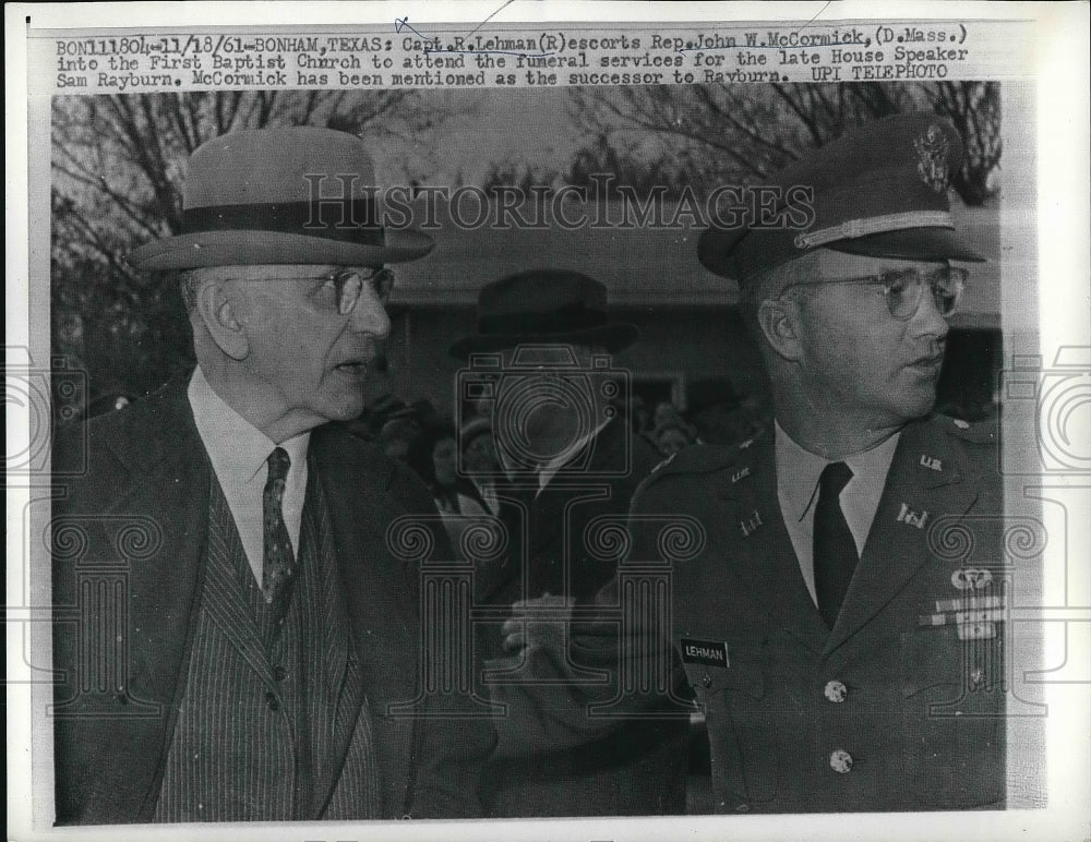 1961 Capt. R. Lehman and Rep. John McCormick  - Historic Images