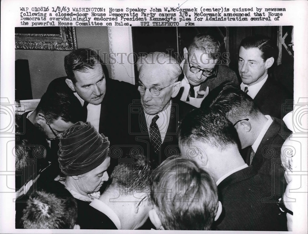 1963 House Speaker John McCormack speaking borders  - Historic Images