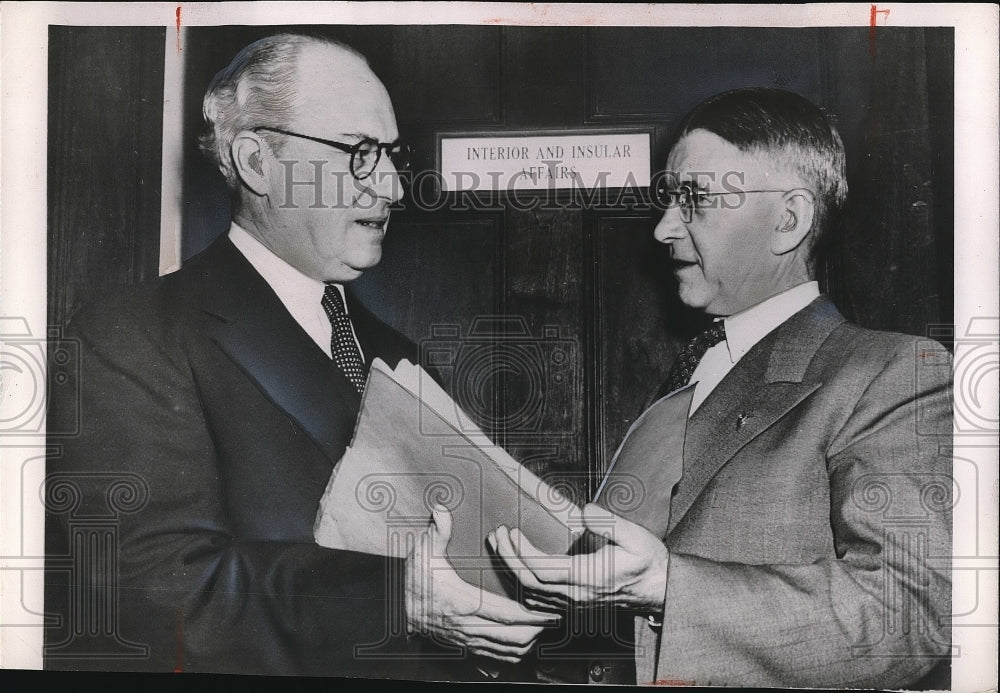 1953 Sec. of the Interior Douglas McKay with Joseph Farrington - Historic Images