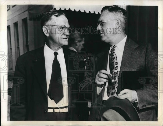 1946 Jay Munro Johnson director of Defense and John Steelman - Historic Images
