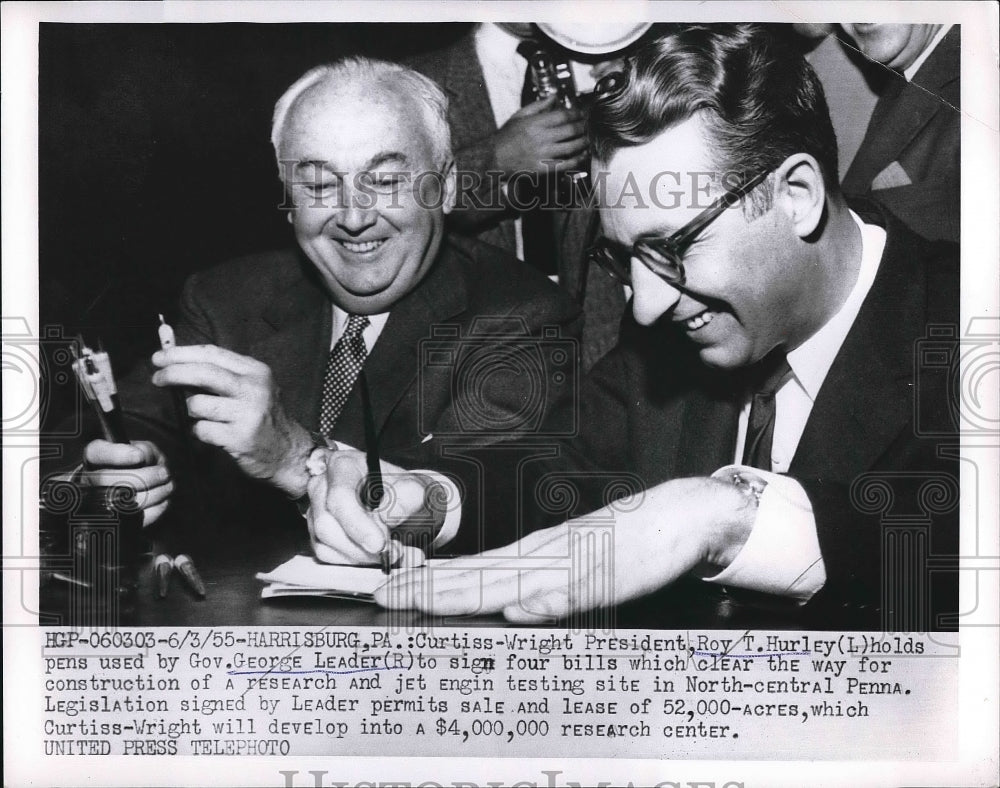 1955 Roy Hurley and Gov. George Leader  - Historic Images