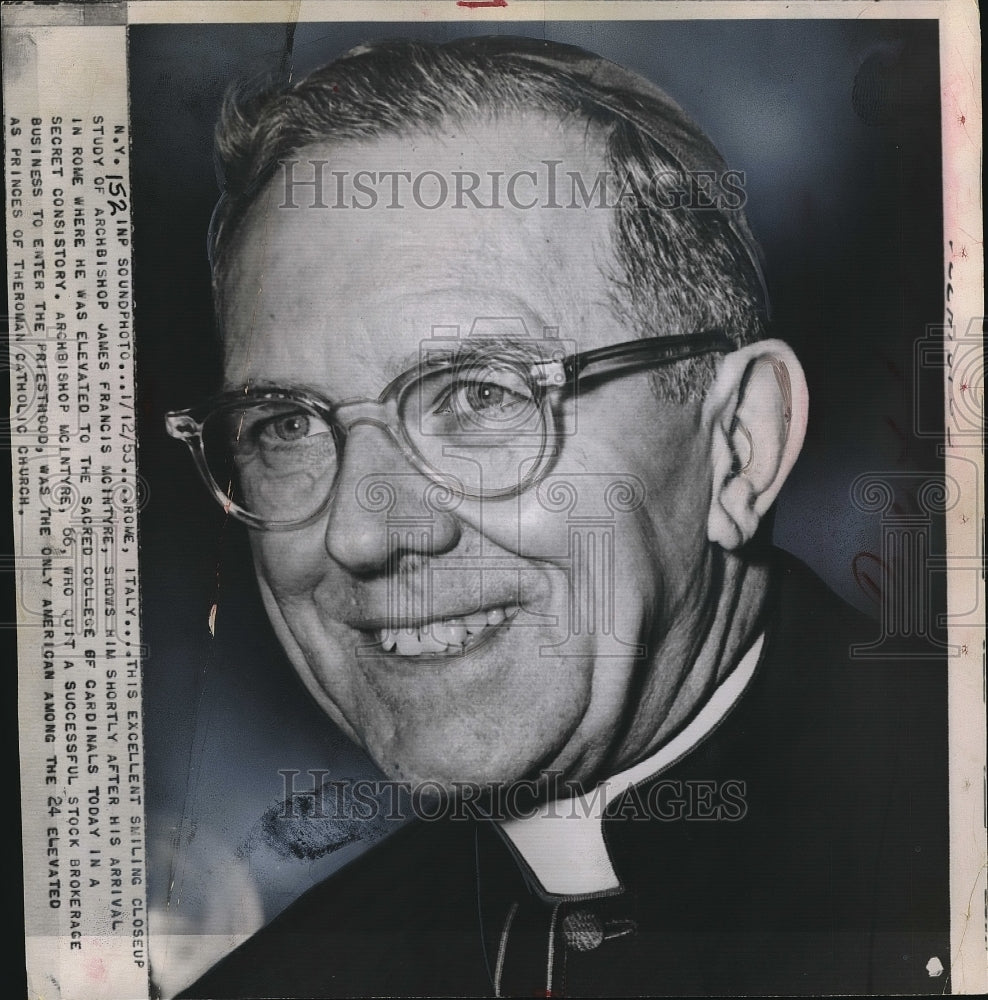 1958 Press Photo Archbishop James Francis McIntyre - Historic Images