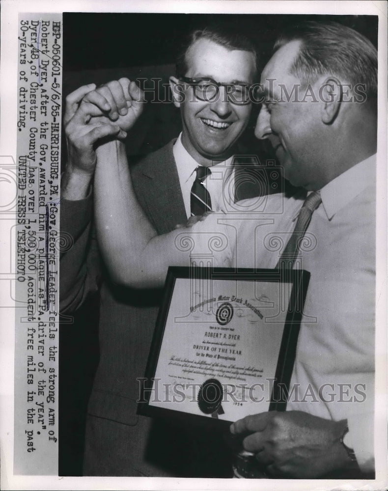 1955 Gov. George Leader and Robert Dyer  - Historic Images