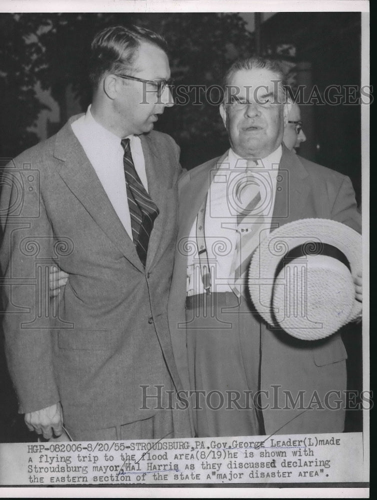 1955 Gov. George Leader with Mayor Hal Harris  - Historic Images