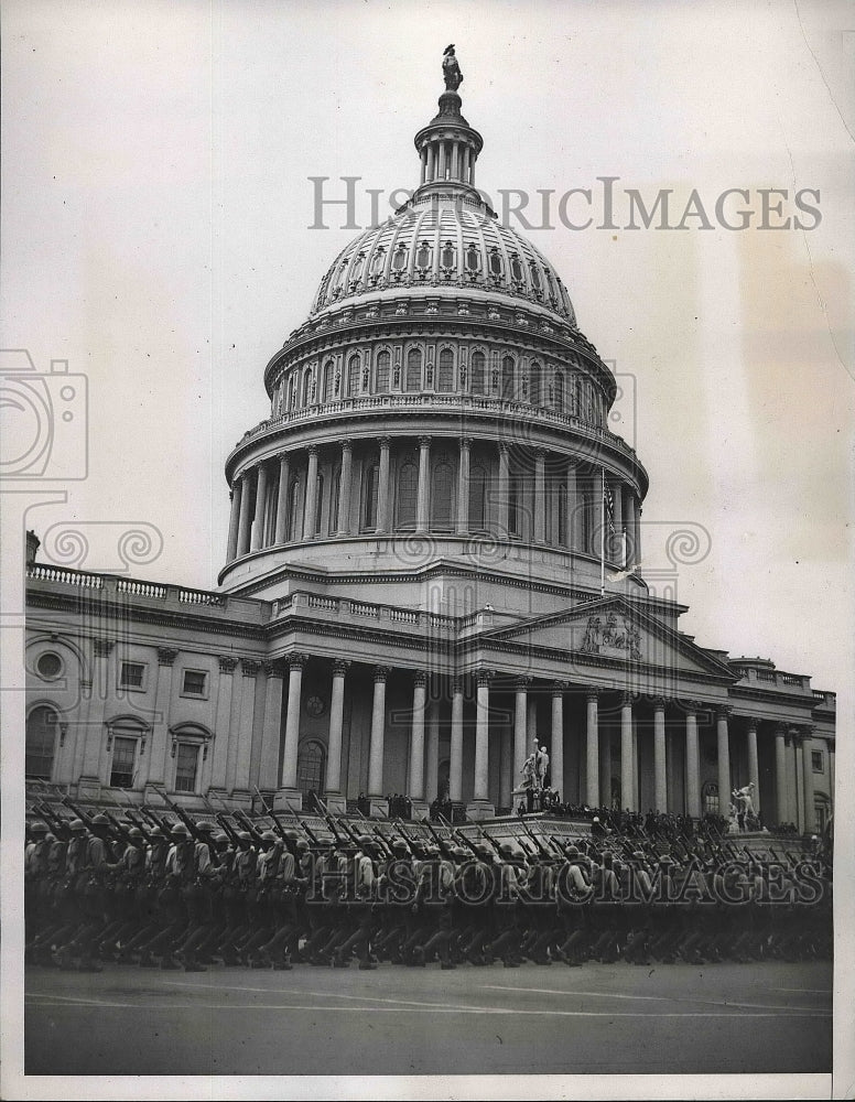 1934 Press Photo Troops Marched at U.S. Capitol during Army Day celebration. - Historic Images