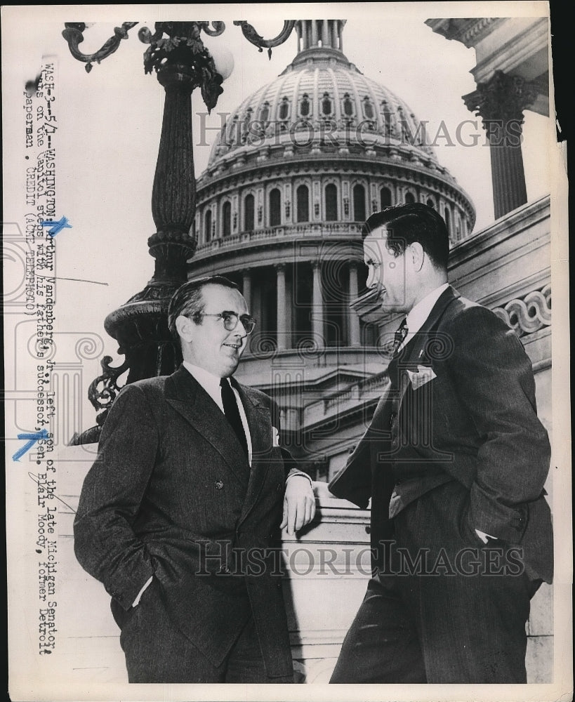 1951 Arthur Vandenberg &amp; Senator Blair Moody in D.C.  - Historic Images