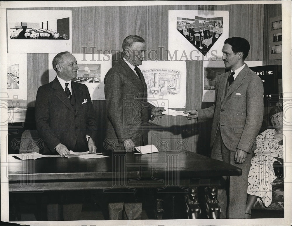 1933 Press Photo Architect League in NYC, JC Levi, EP Mulrooney,P Copeland - Historic Images