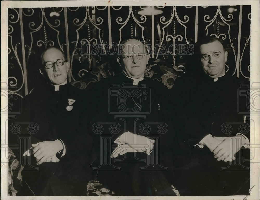 1935 Rev. Arthur Lane, Rev. Edwin O&#39;hara, Rev. EJ McGinnis - Historic Images