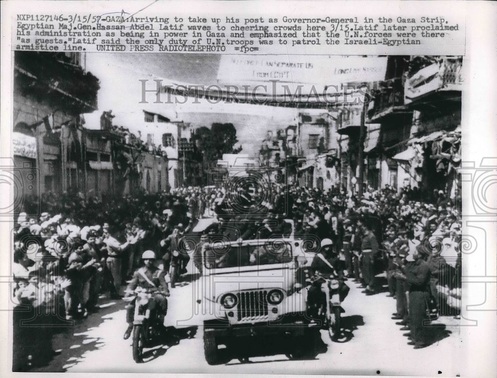 1957 Maj. Gen. Hassan Abdel Latif in parade  - Historic Images