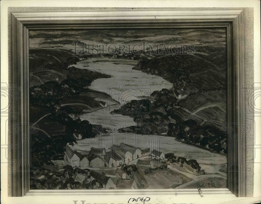 1930 Press Photo A look painting of a river - nea84397 - Historic Images
