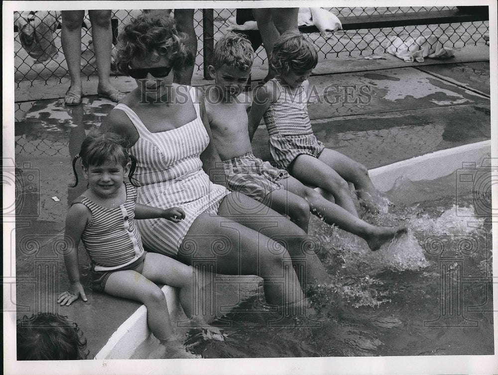 1965 Mrs. Harry Keil with your kids Lori, Dennis and William - Historic Images