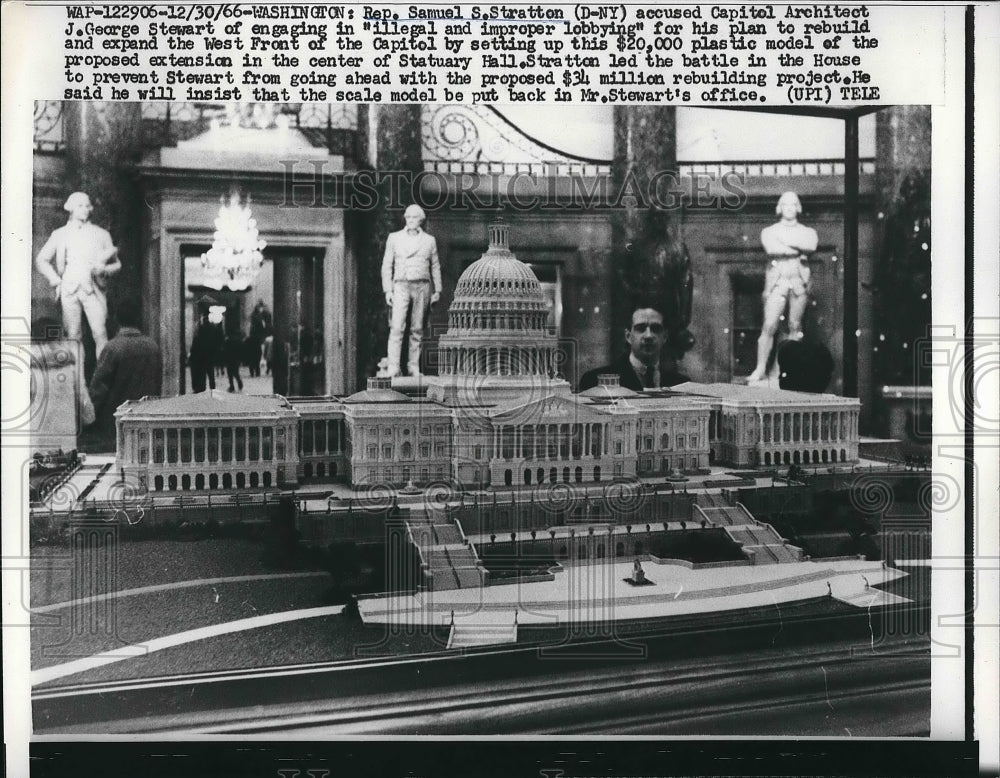 1966 Rep. SAmuel Stratton ^ model of DC Capitol  - Historic Images