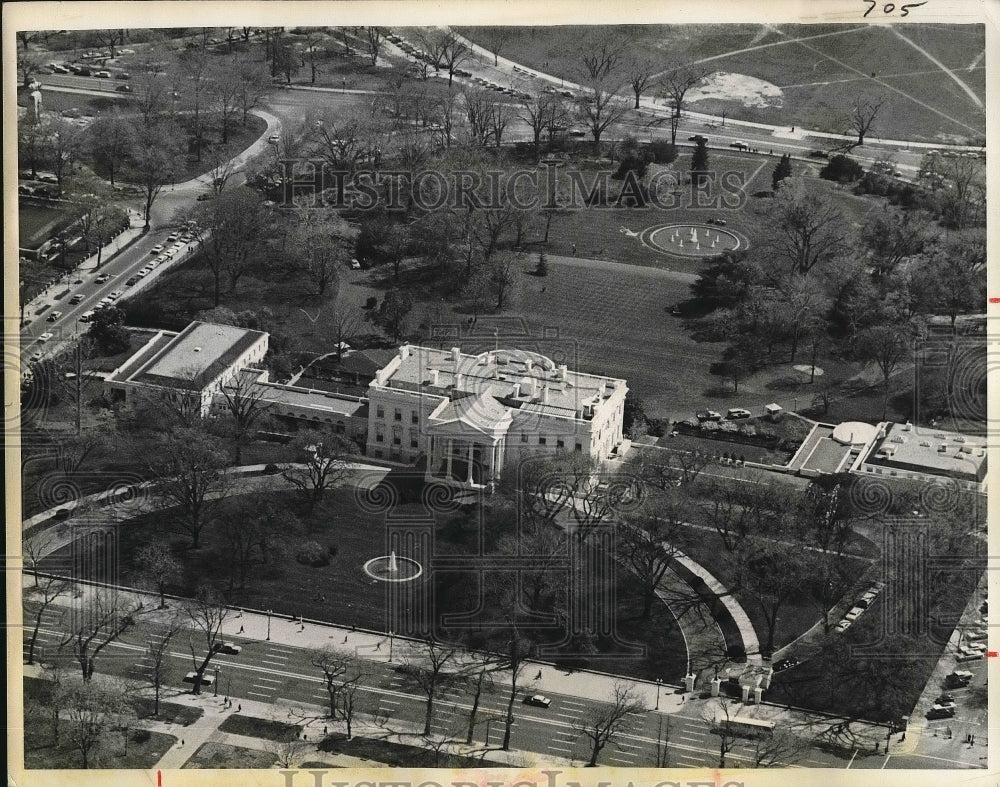 1967 Aerial View of White House, Washington, D.C.  - Historic Images