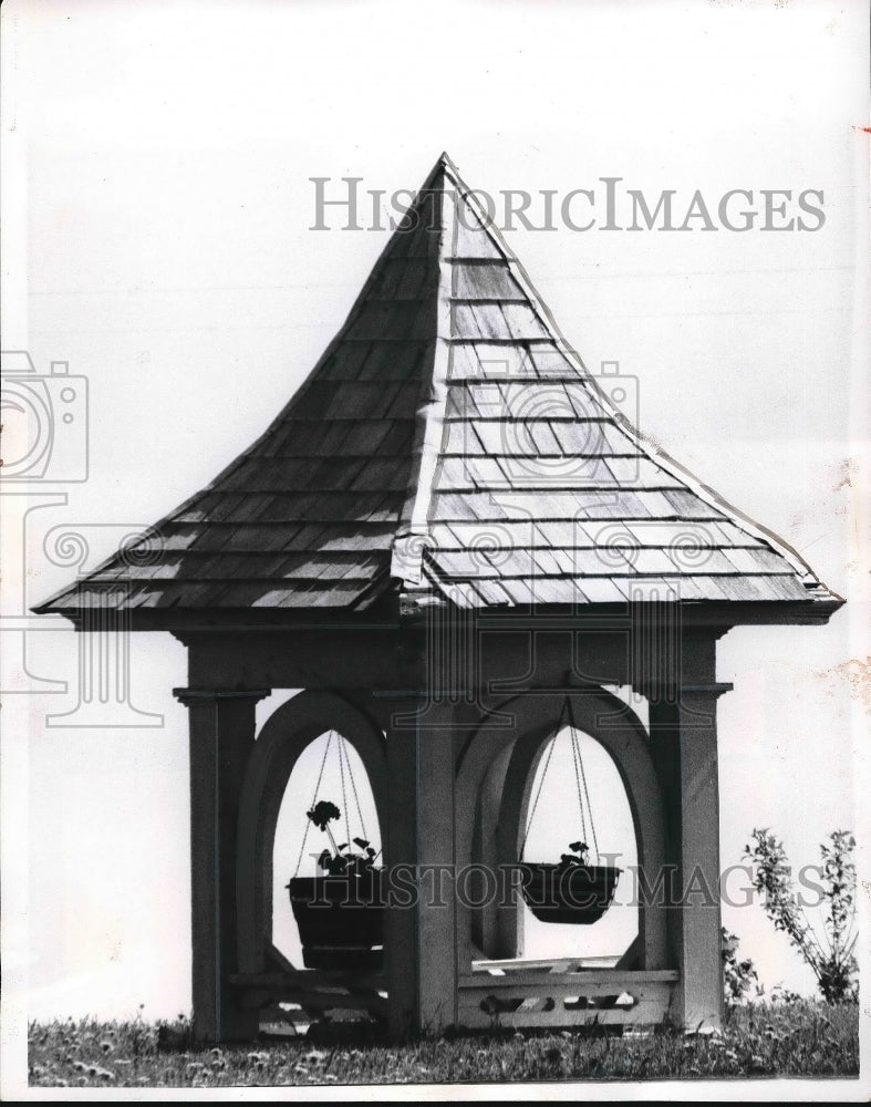 1969 Old School Ball Cupola Of Hawley Now A Flower Tower  - Historic Images
