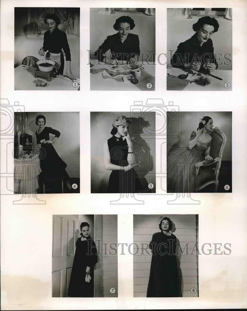1952 Press Photo A woman making nylon flowers - nea84673 - Historic Images