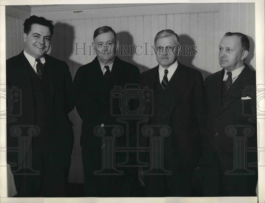 1934 Press Photo LA, Calif. RR officials, JS Neary,S Haskins, PB Harris,Sachse - Historic Images