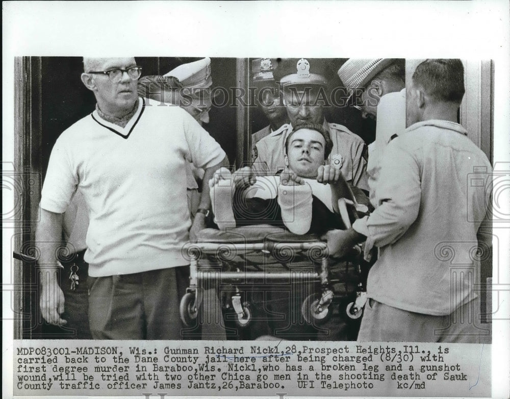 1967 Gunman Richard Nickl Carried To Dane County Jail After Charged - Historic Images