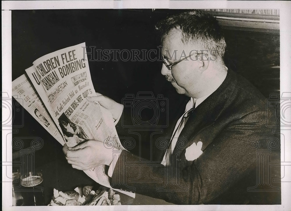 1937 Press Photo Francis French Announces Intentions To Write Book At Restaurant - Historic Images