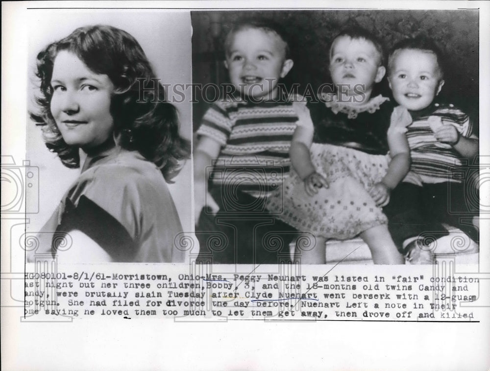 1961 Peggy Neunart Injured &amp; Three Children Killed By Berserk Father - Historic Images