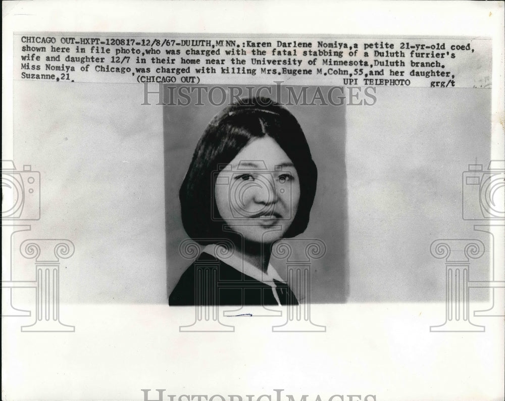 1967 Karen Darlene Nomiya Charged With Killing Of Mrs. Eugene Cohn - Historic Images