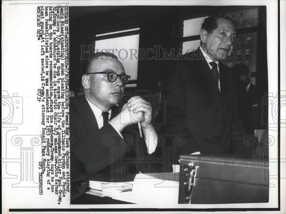 1962 NY Defence attorney Louiw Nizer, and Paul Grump.  - Historic Images