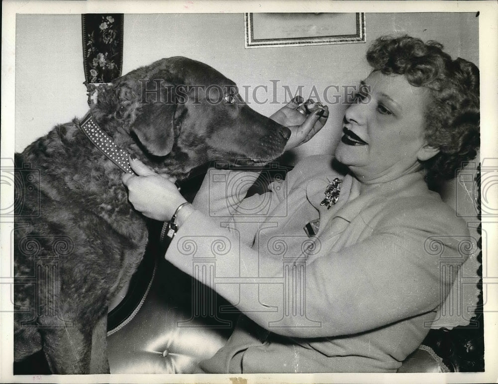 1942 Mrs Helen BNelson &amp; her dog, wife of War Production Chief - Historic Images