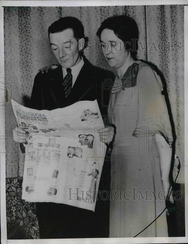 1935 Press Photo Mr &amp; Mrs Cecil Llewellyn Bartholomew Parents Of Child Actor-Historic Images