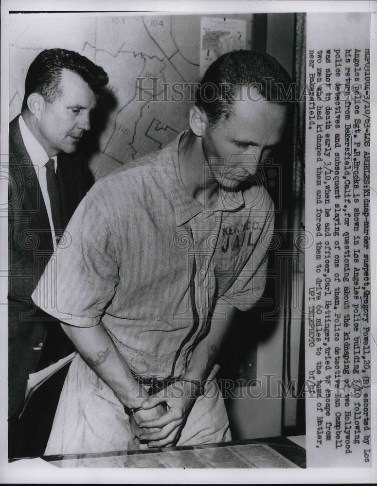 1963 Gregory Powell Los Angeles PR Brooks Criminal Kidnapping - Historic Images