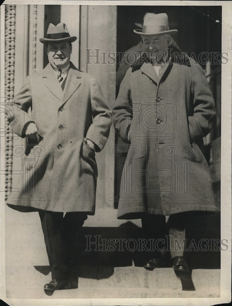1925 Press Photo Harry F Sinclair Martin W Littleton Federal Trial Oil Magnate - Historic Images
