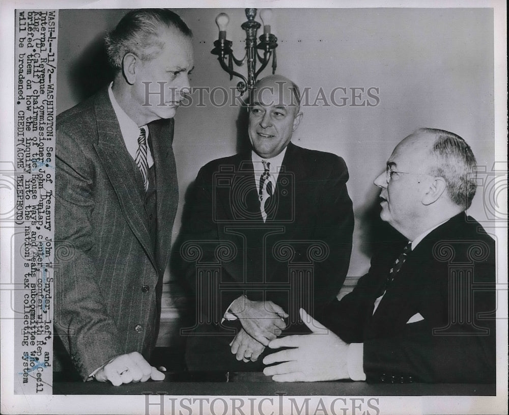 1951 Treasury Secretary John Snyder &amp; Internal Revenue Commissioner - Historic Images