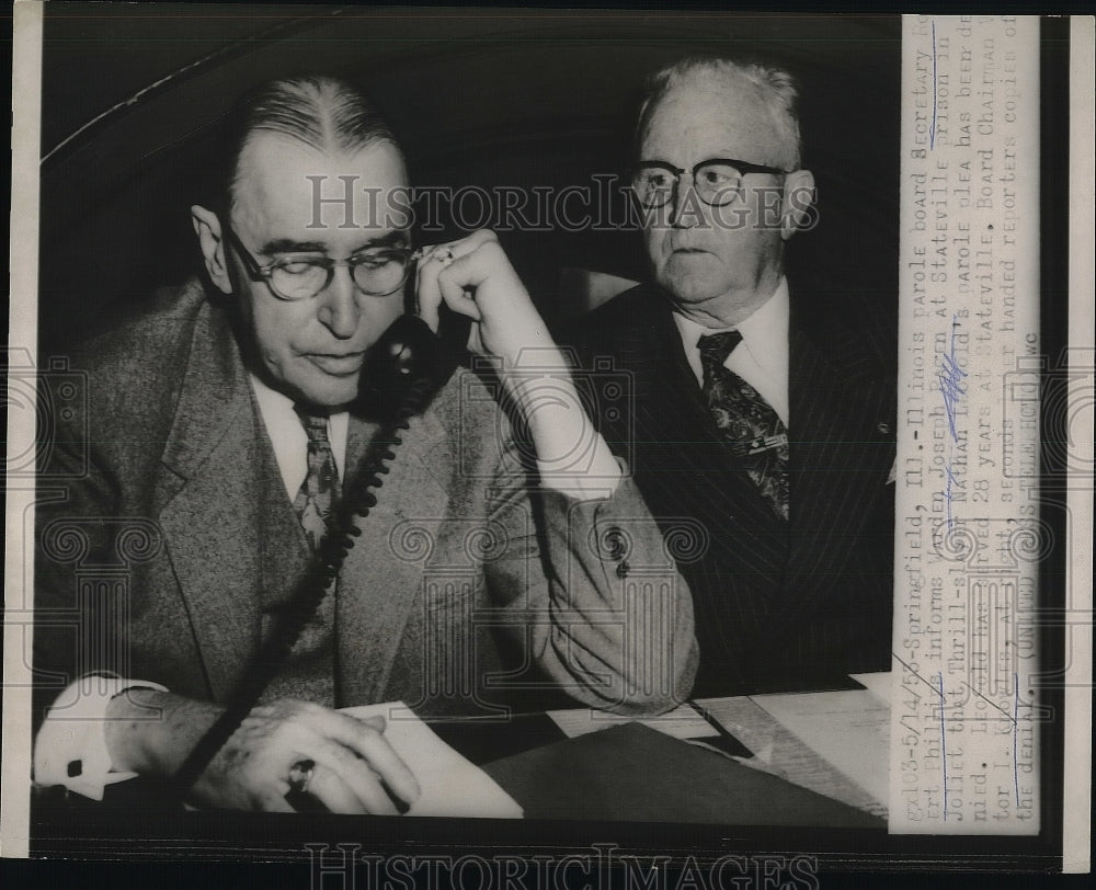 1953 Secy. Robert Phillips and Board Chairnab Waltor Knowler - Historic Images