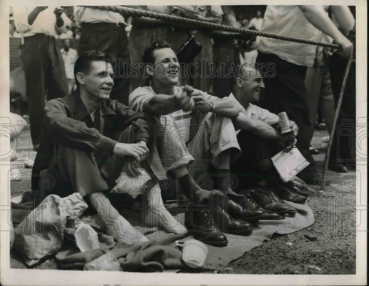 1950 Press Photo Anthony Polosky his brother Alvin and Nick Ciabciola - Historic Images