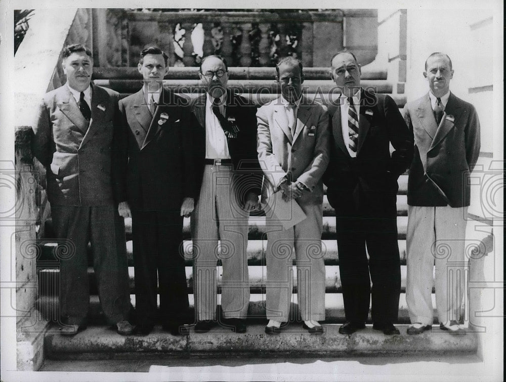 1935 Press Photo Edwin Pickett, WIlliam Menr, Eugene Battles, ME Van Sant-Historic Images