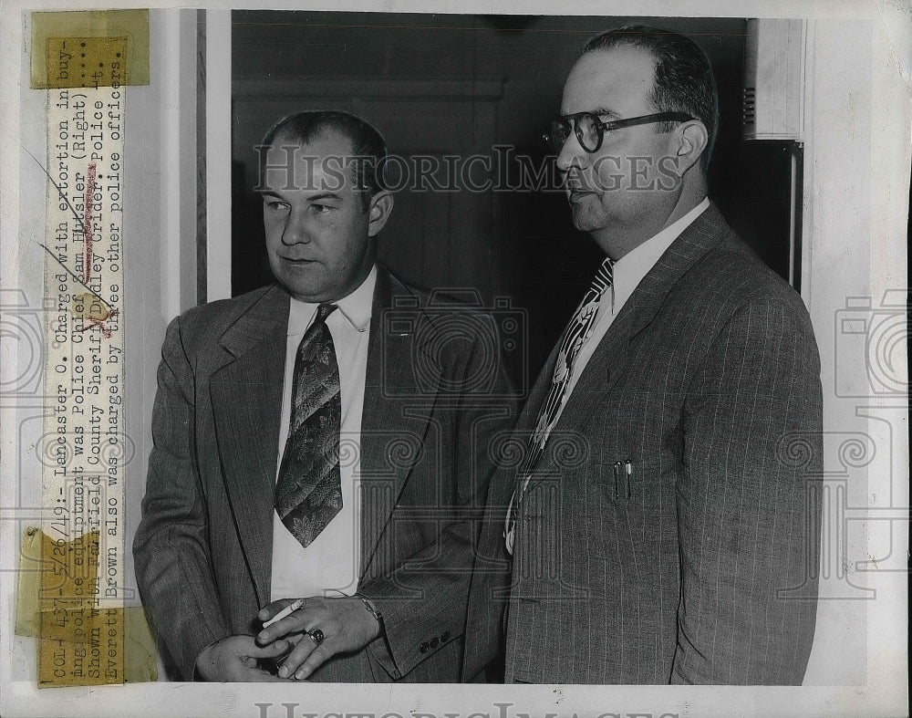 1949 Police Chief Sam Hutsler Charged Extortion, Sheriff D. Crider - Historic Images